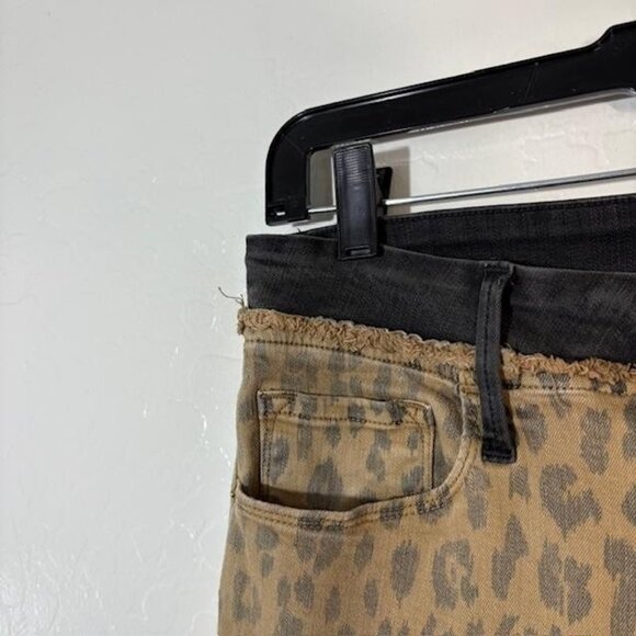 FRAME Jeans Womens 28 Brown Cheetah Print Le Crop Mini Boot Cropped Bootcut - Picture 2 of 9